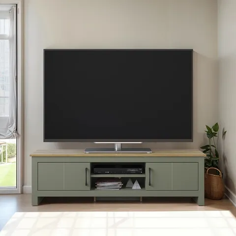 BOXED LIMESTONE TV STAND FOR TVS UP TO 65"