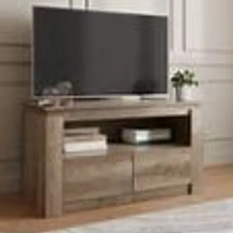 BOXED GFW CANYON 2 DRAWER SINGLE SHELF OAK TV UNIT (1 BOX)