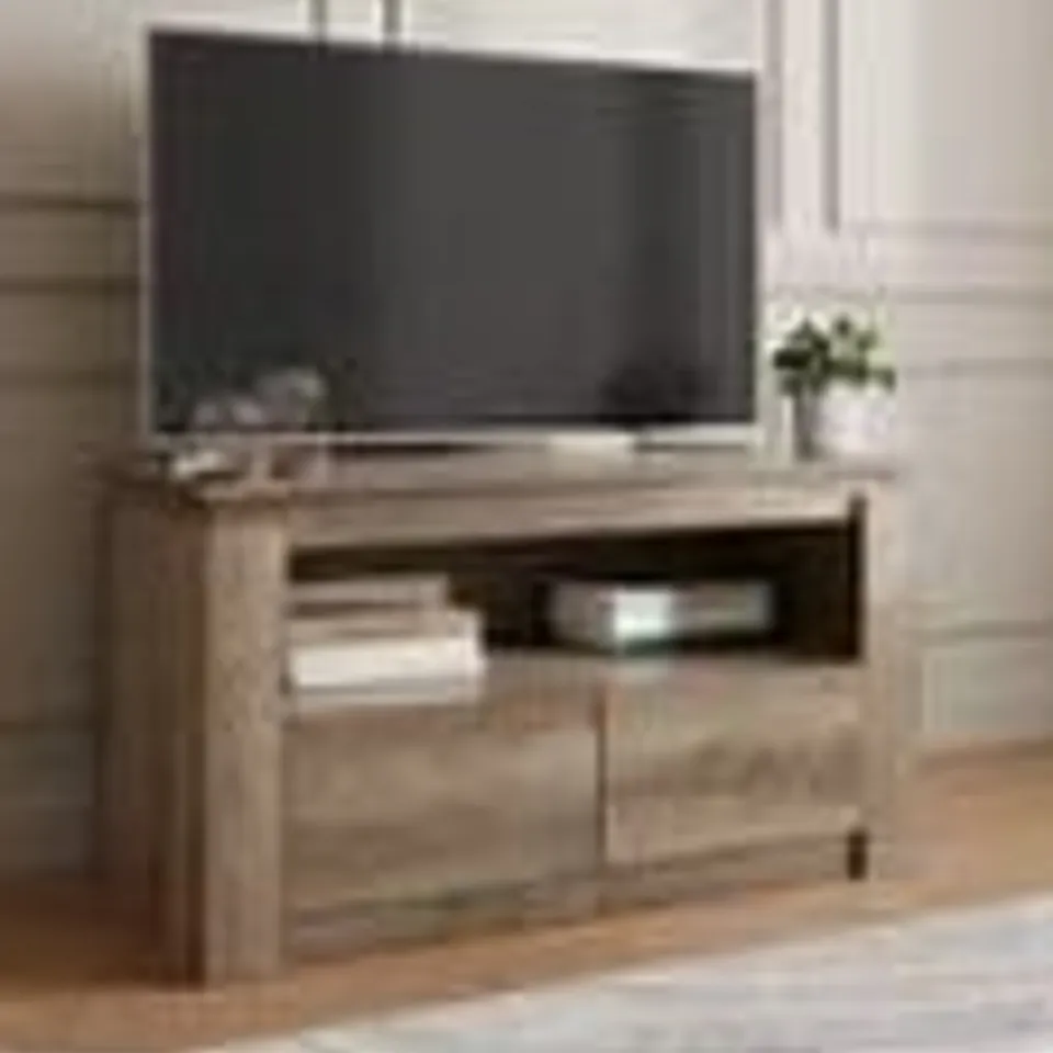 BOXED GFW CANYON 2 DRAWER SINGLE SHELF OAK TV UNIT (1 BOX)