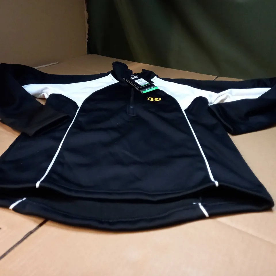 RADNOR HOUSE BLACK MIDLAYER FITNESS TOP - SIZE 36