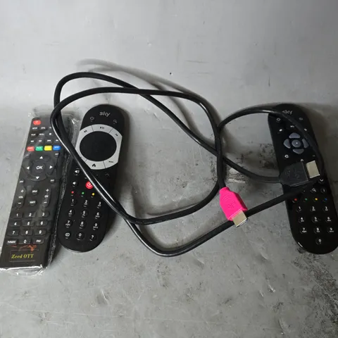 APPROXIMATELY 15 ASSORTED ITEMS TO INCLUDE -HDMI LEAD , SKY REMOTE ETC