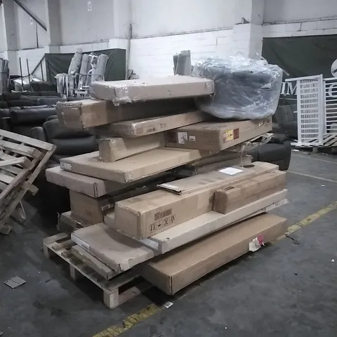 PALLET OF ASSORTED, INCOMPLETE FURNITURE PARTS AND PIECES 