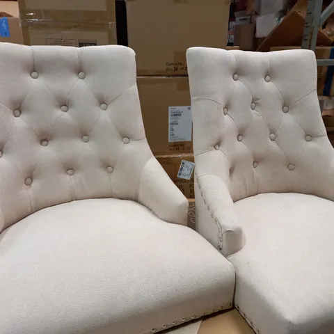 PAIR OF WARWICK DINING CHAIRS - NATURAL/OAK (1 BOX)