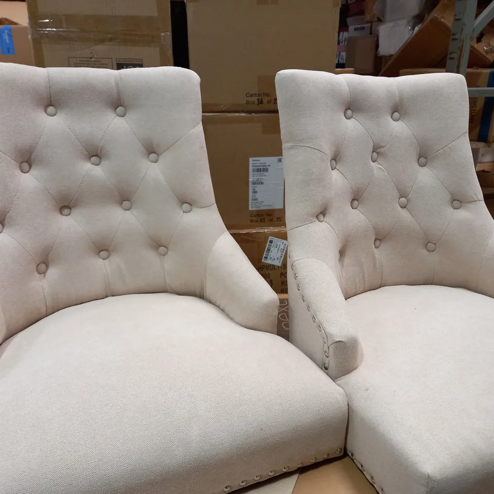 PAIR OF WARWICK DINING CHAIRS - NATURAL/OAK (1 BOX)