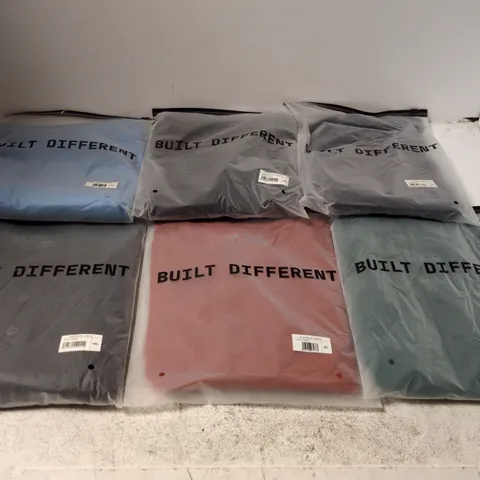 BOX OF APPROXIMATELY 20 ASSORTED BUILT DIFFERENT T-SHIRTS/SHIRTS IN VARIOUS COLOURS AND SIZES 