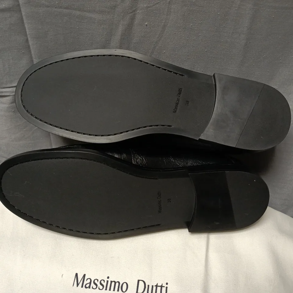 MASSIMO DUTTI MEN'S BLACK PATENT LEATHER LOAFERS – UK 5 (EU 38)