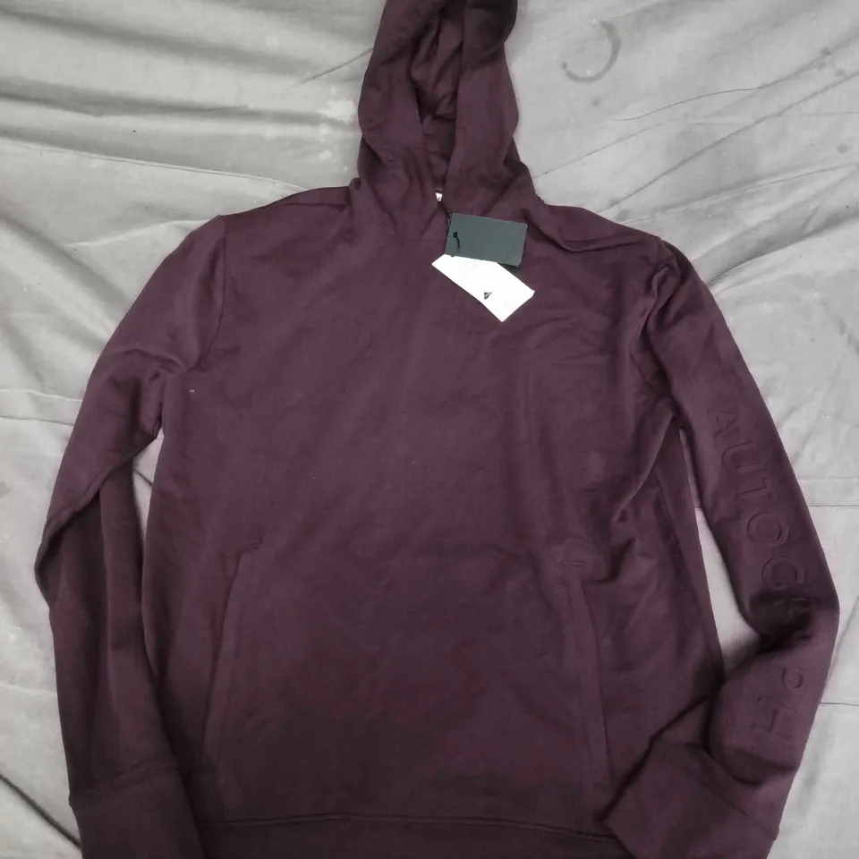 AUTOGRAPH HOODED TOP IN MAROON - MEDIUM