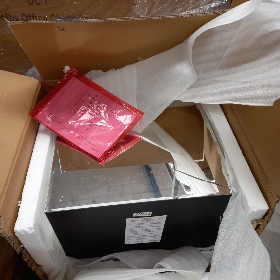 BOXED PARISIAN DRAWER MIRRORED BEDSIDE CABINET RRP £199