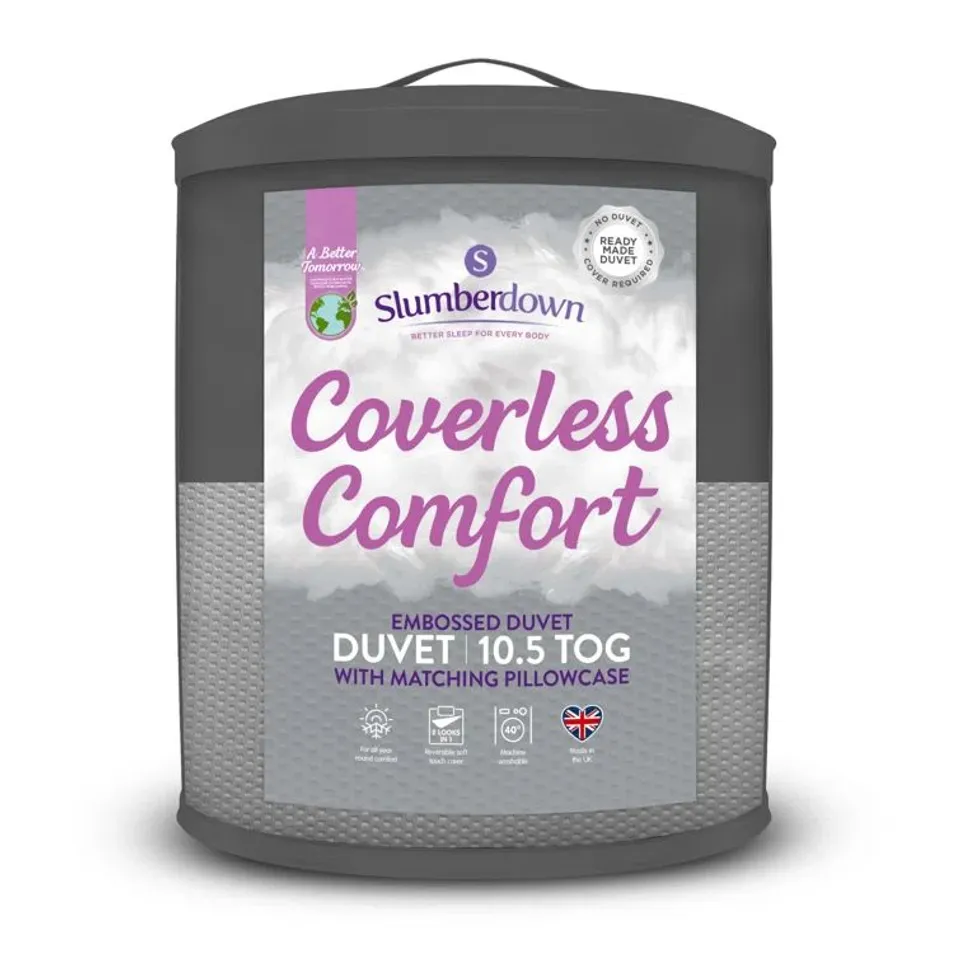 BAGGED SLUMBERDOWN COVERLESS COMFORT EMBOSSED DUVET 10.5 TOG // SIZE: DOUBLE 