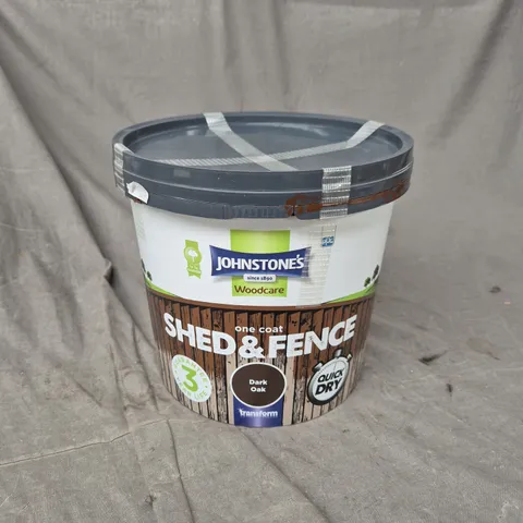 JOHNSTONE'S SHED & FENCE ONE COAT DARK OAK EXTERIOR WOODCARE – 5L, COLLECTION ONLY