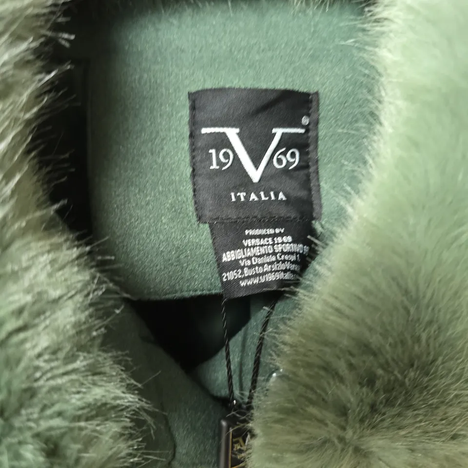 19V69 ITALIA GIACCA MEDIA CON PELLO COAT IN VERDE - SMALL