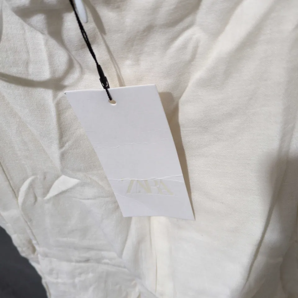 ZARA WHITE TIERED SLIP DRESS, SIZE M
