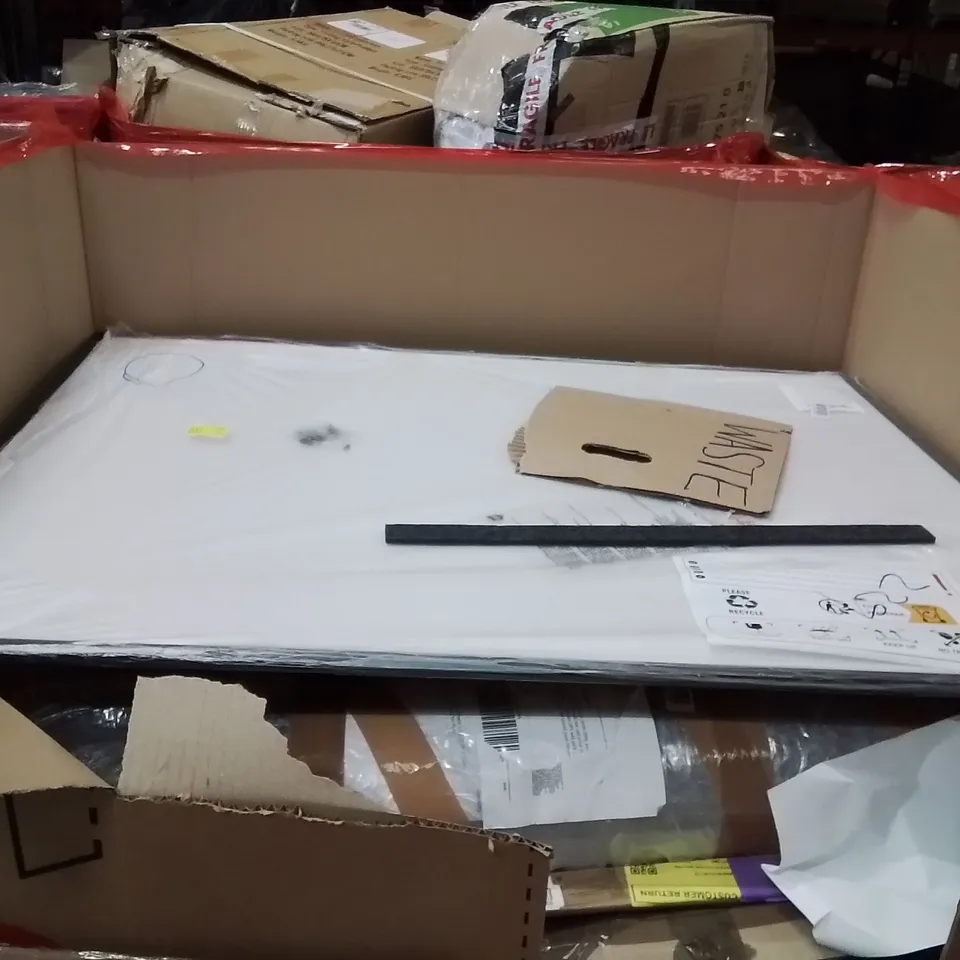 PALLET OF ASSORTED HOUSEHOLD GOODS AND PRODUCTS TO INCLUDE;WALL CLOCK,ROLLER BLINDS,ACOUSTIC SLAT PANEL