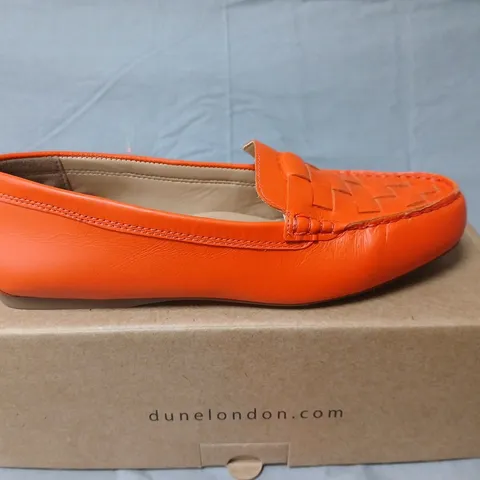 Dune London 520 Greene Orange Leather Woven Driving Loafer – EU 39