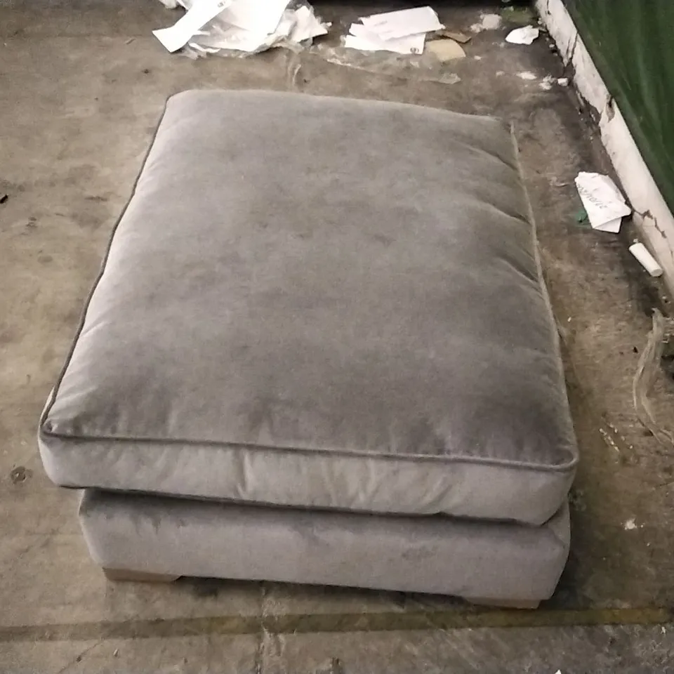 THE LOUNGE COMPANY LIGHT GREY FABRIC LARGE FOOTSTOOL