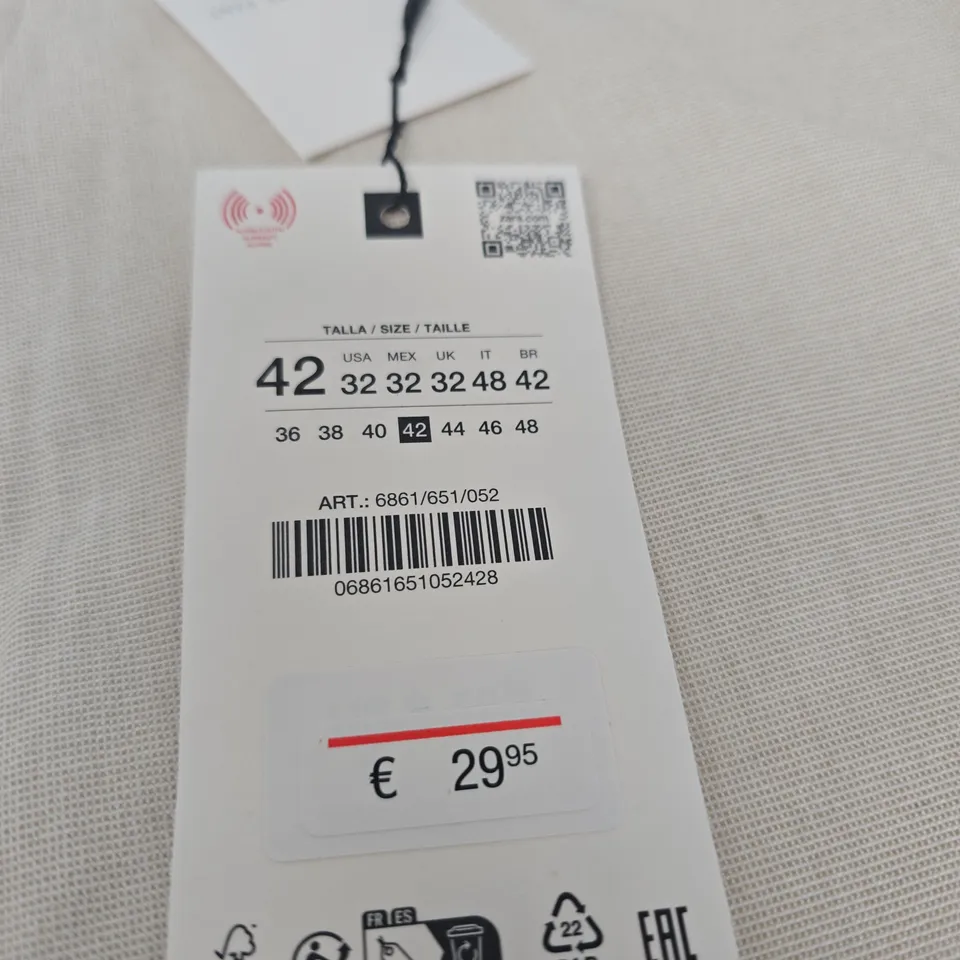 ZARA BEIGE TROUSERS - WOMEN'S, UK 14 (EU 42) – WITH TAGS