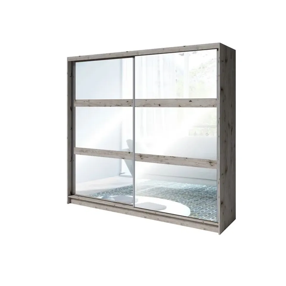 BOXED BRYANT 2 DOOR MANUFACTERED WOOD WARDROBE (6 BOXES)
