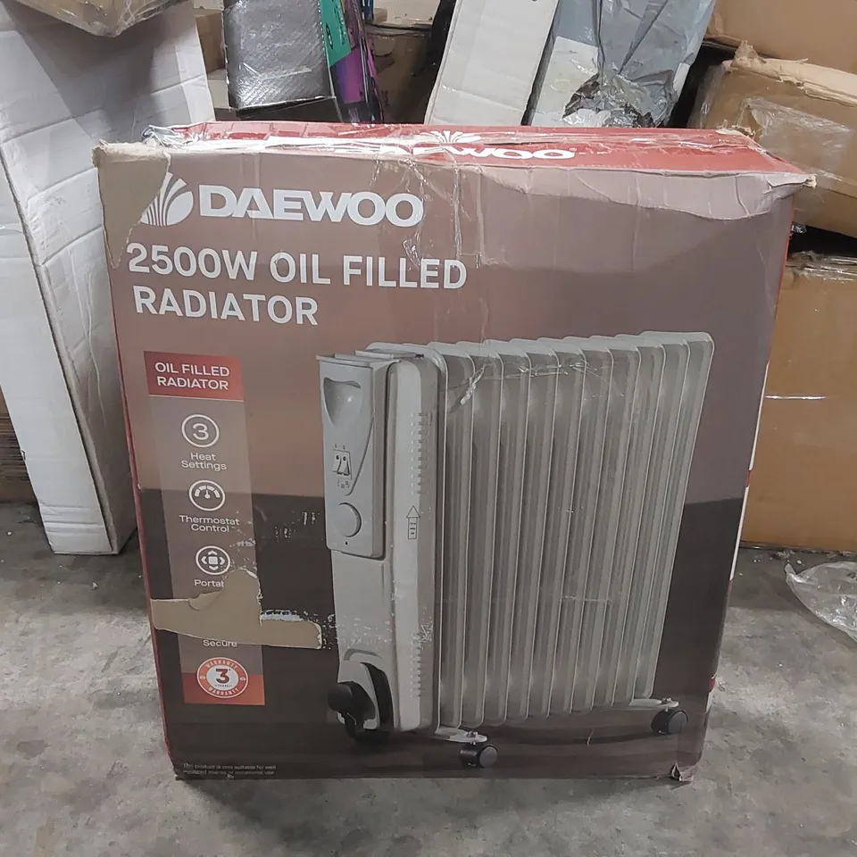 BOXED DAEWOO 2500W OIL FILLED RADIATOR (1 BOX)