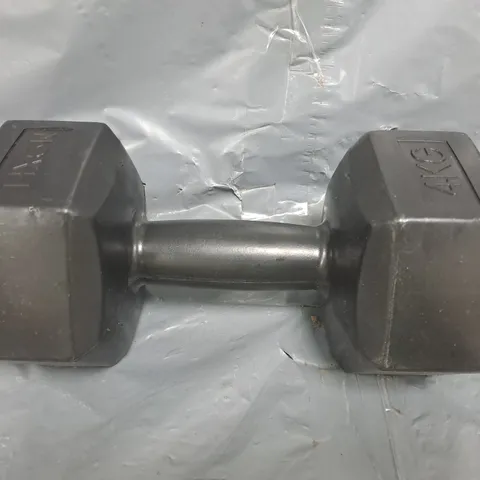 UNBRANDED HEXAGONAL PLASTIC 4KG DUMBBELL