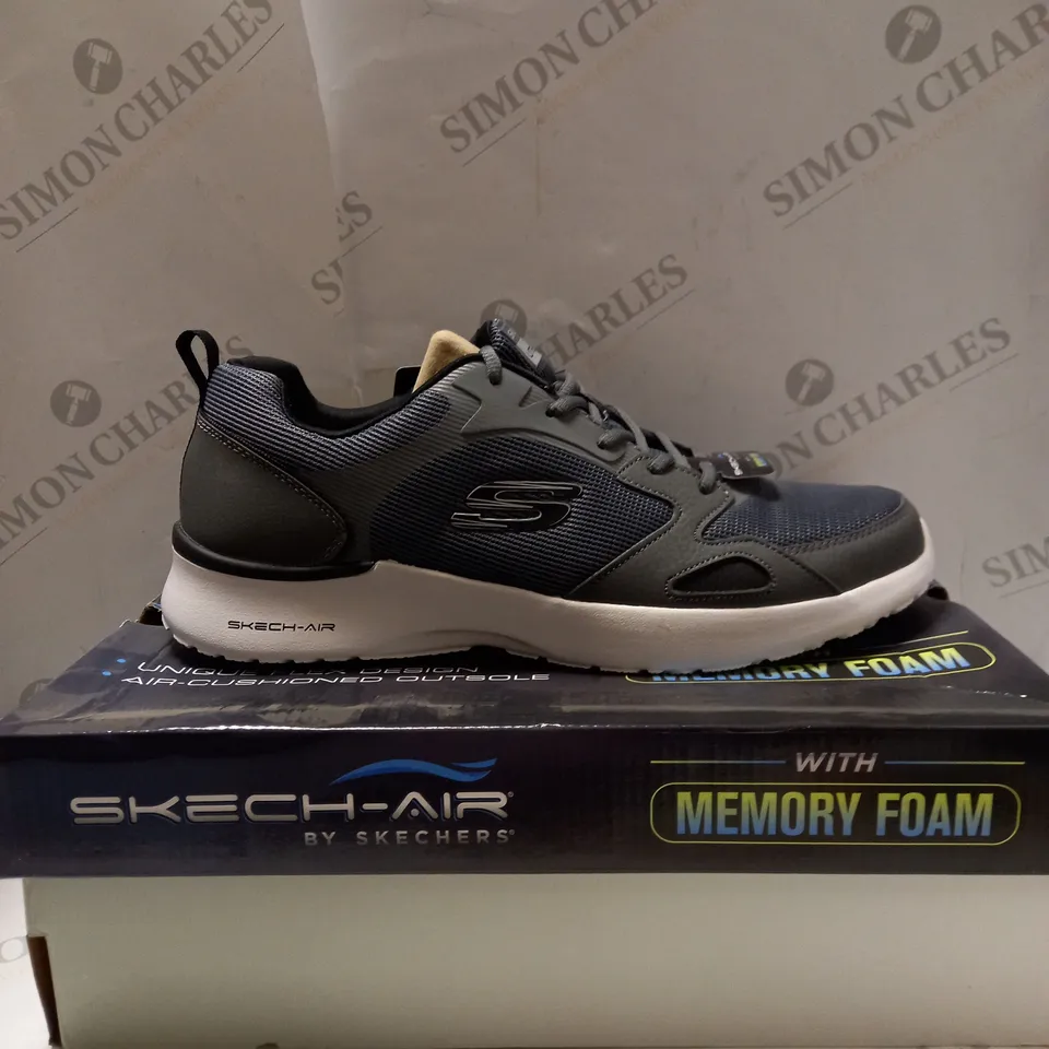 SKECHERS MEN'S CHARCOAL SKECH-AIR TRAINERS - SIZE 11 