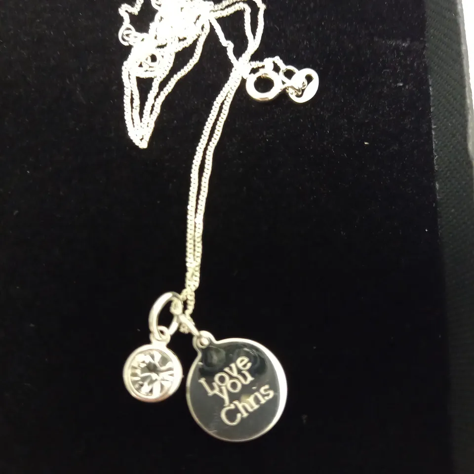 PERSONALISED STERLING SILVER PENDANT NECKLACE RRP £32