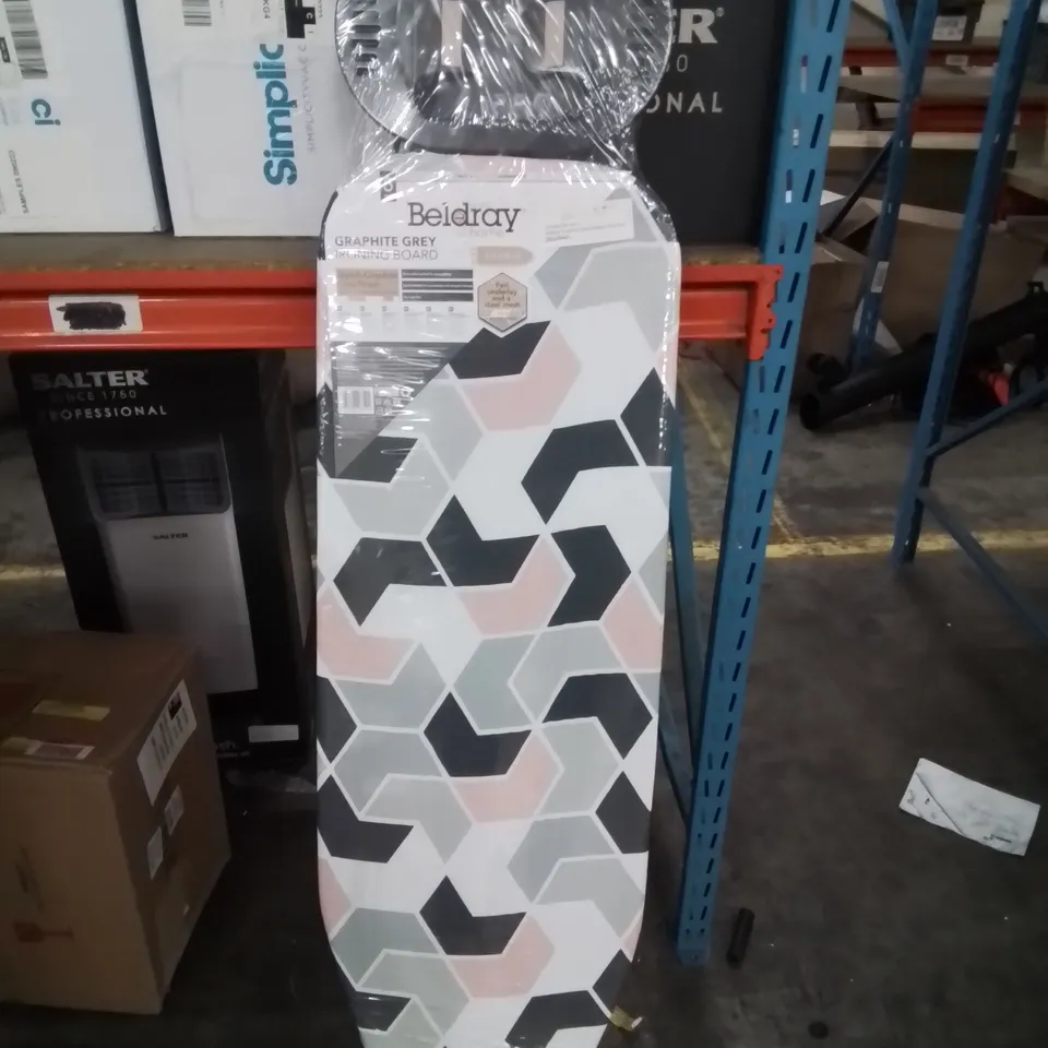 BELDRAY GRAPHITE GREY IRONING BOARD WITH COVER