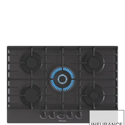 HISENSE GG773B GAS ON GLASS, 75CM GAS HOB - BLACK - COLLECTION ONLY