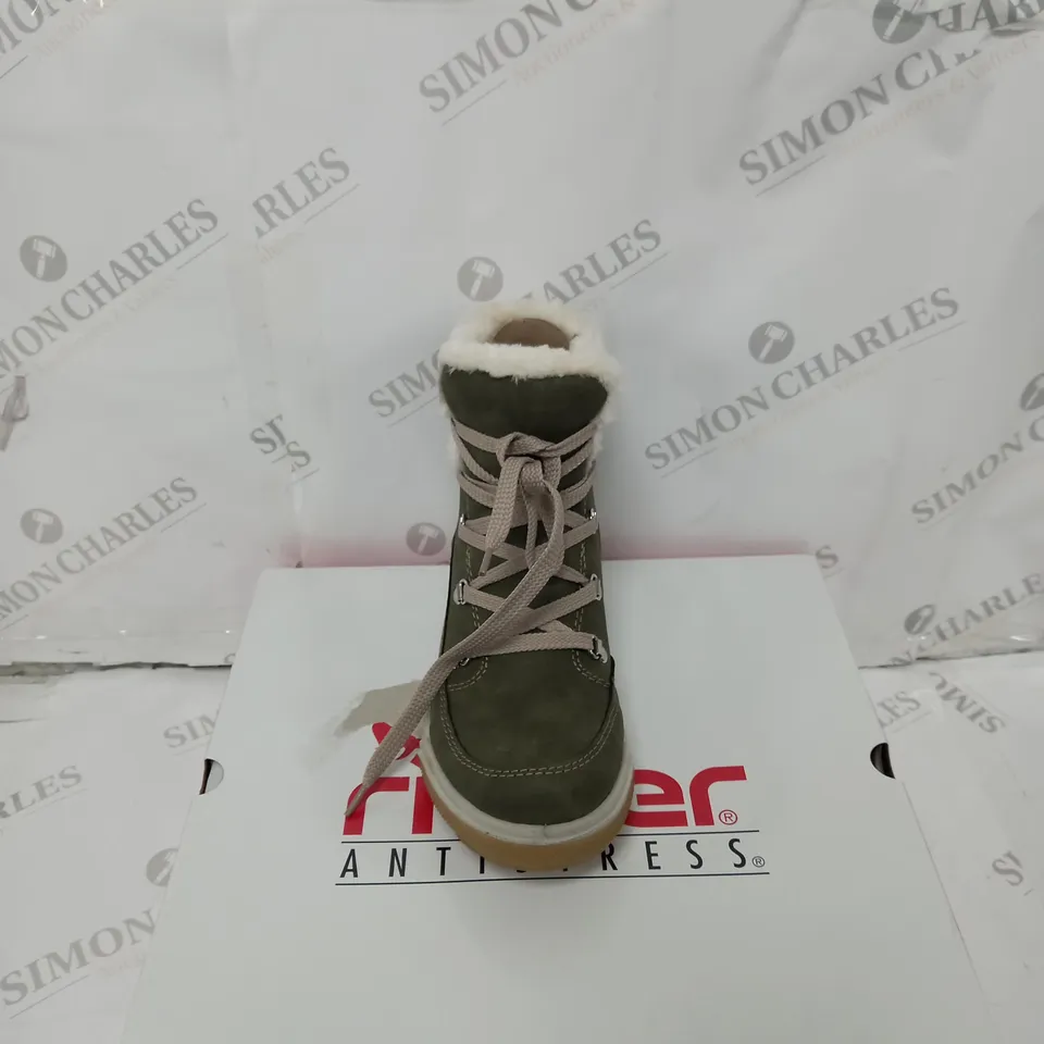 BOXED RIEKER ANTISTRESS NAVY HIKING BOOT - SIZE 4