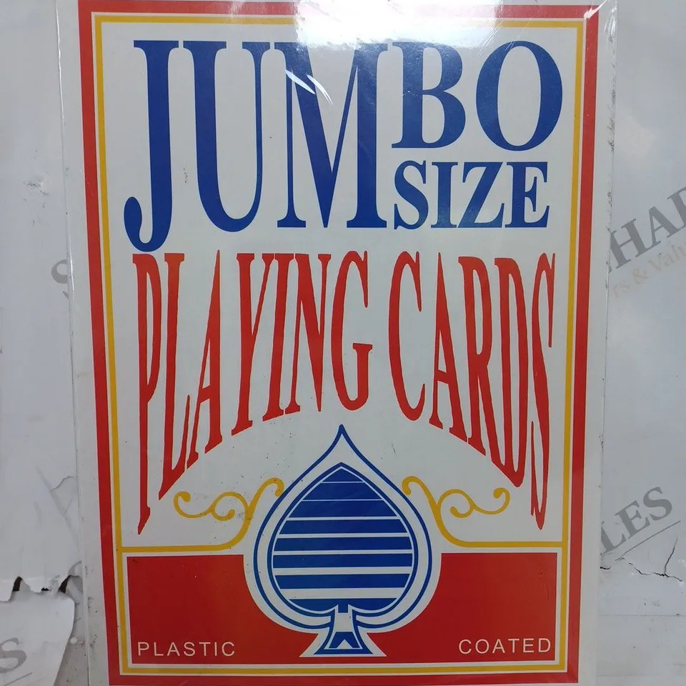 JUMBO SIZED PLASTIC COATED PLAYING CARDS