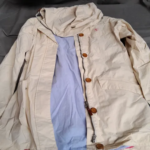 BEIGE LIGHTHOUSE SIMPLE ISLAND LIVING RAINCOAT SIZE 8