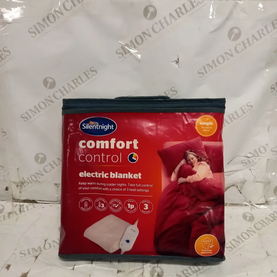 BRAND NEW SILENTNIGHT COMFORT CONTROL ELECTRIC BLANKET HEATED BLANKET /SINGLE 