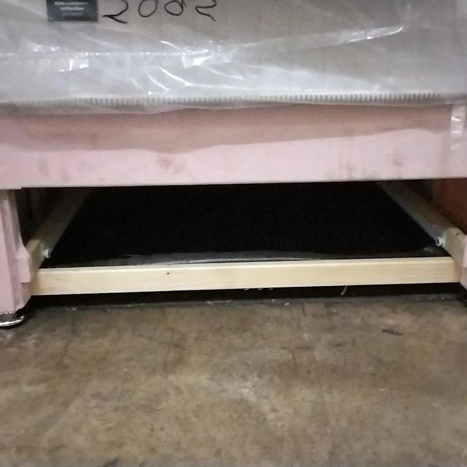 QUALITY SINGLE 3FT LIGHT PINK BED BASE
