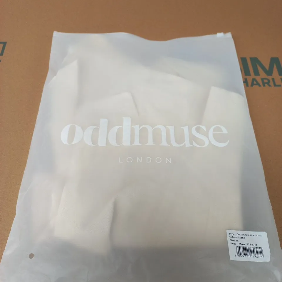 ODDMUSE COTTON MIX WAISTCOAT – STONE – SIZE M