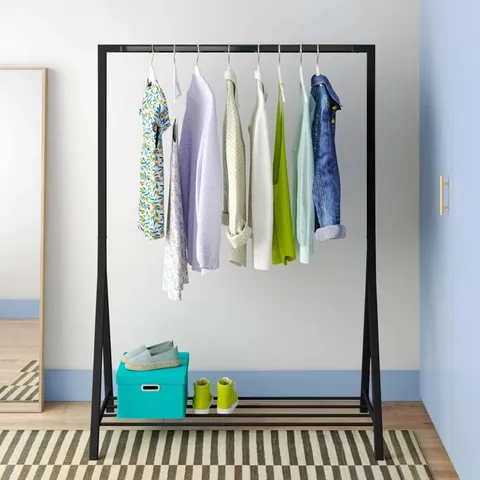 BOXED CAMBRIE 117CM WIDE CLOTHES STORAGE SYSTEM BLACK/CHROME (1 BOX)