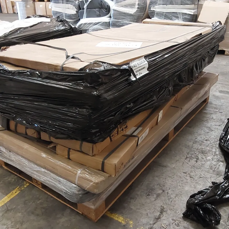 PALLET OF ASSORTED BATHROOM FURNITURE/FITTINGS PARTS INCLUDING; PAVO SIDE PANELS, VOLAN WET ROOM PANELS ECT