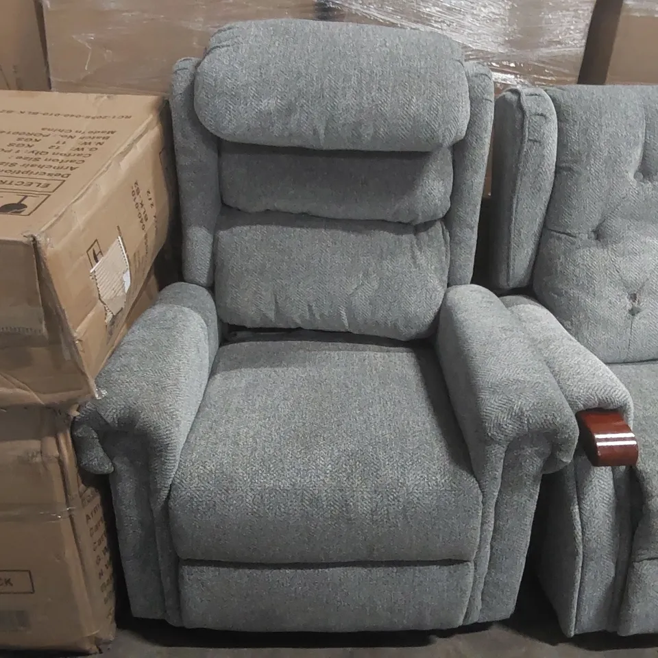 QUALITY DESIGNER FABRIC UPHOLSTERED ELECTRIC RECLINER ARMCHAIR