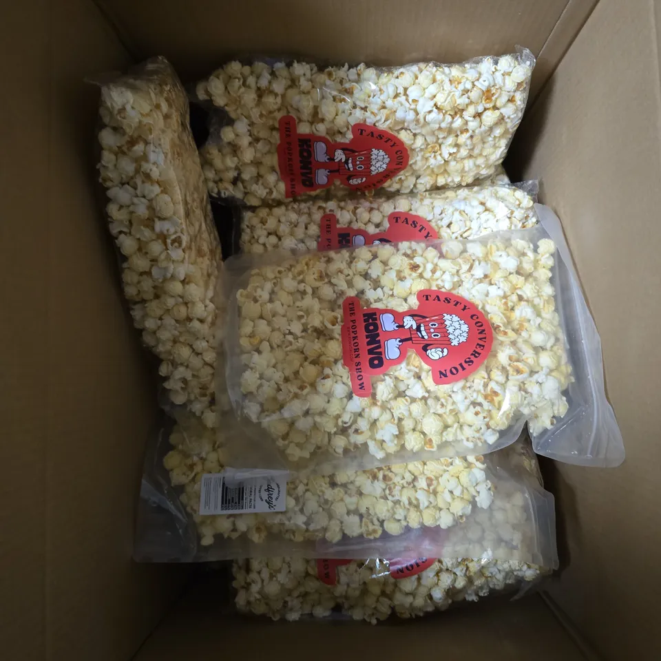APPROXIMATELY 12 PACKS OF KONVO TASTY CONVERSION SALTED POPCORN 