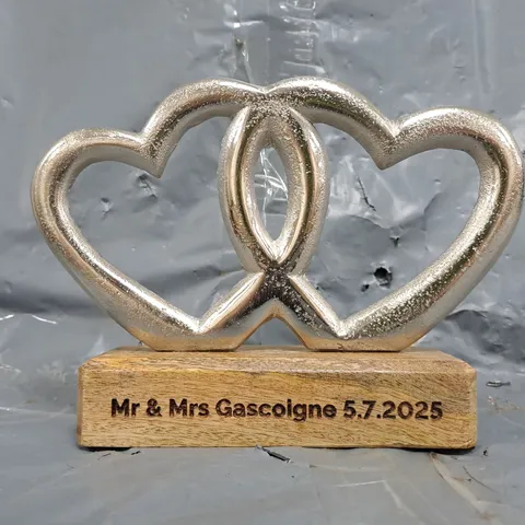 PERSONALISED DOUBLE HEART ORNAMENT