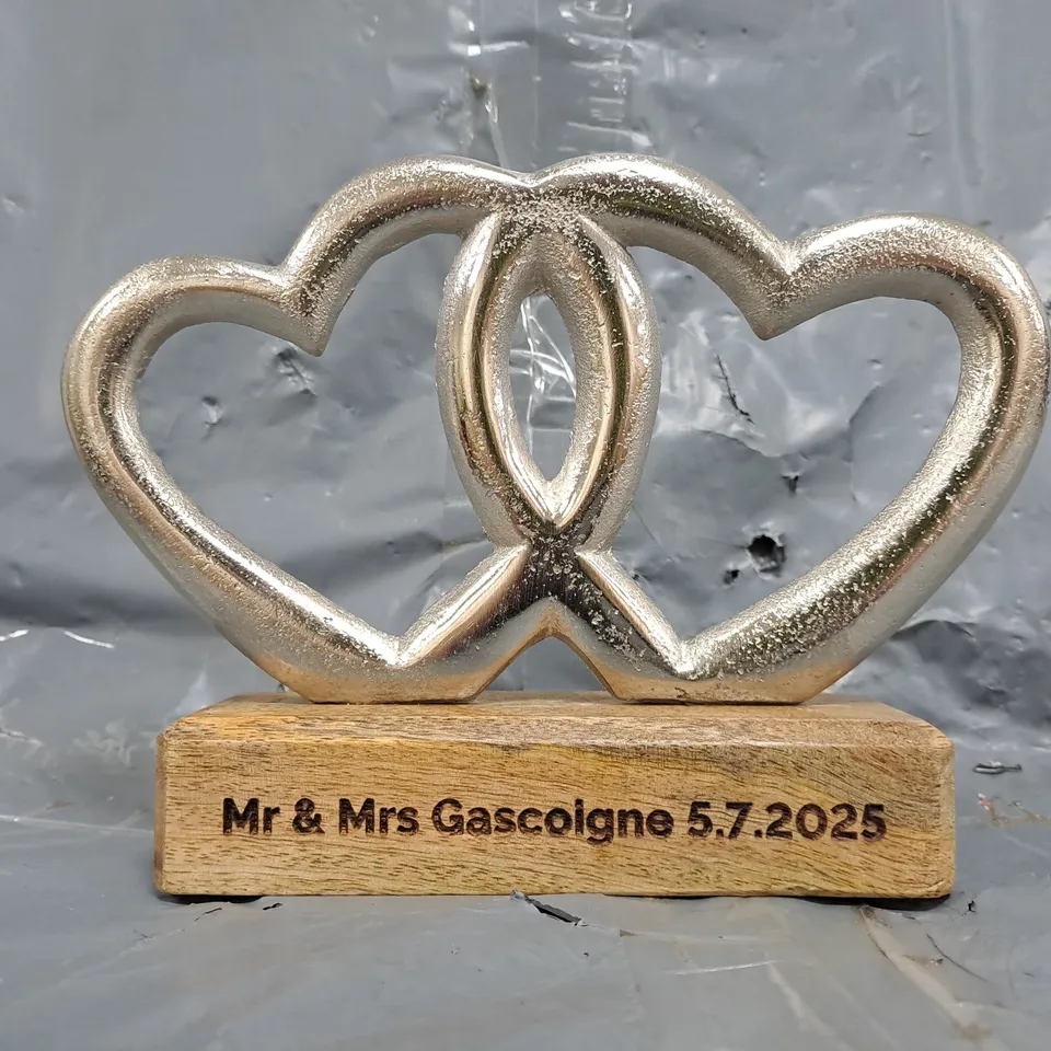 PERSONALISED DOUBLE HEART ORNAMENT