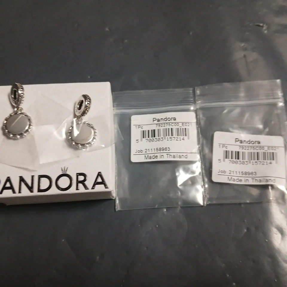 PANDORA CHARM WITH RED ENAMEL EMBLEM – SILVER-TONE, BOXED