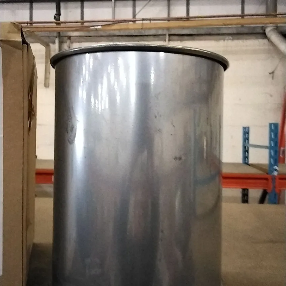 SIX DURABLE ROUND METAL WASTE BASKETS 