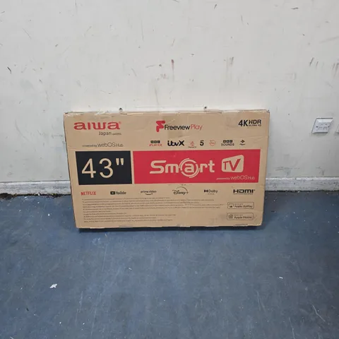AIWA 43-INCH SMART TV – 4K HDR, WEBOS HUB – BOXED- DAMAGED SCREEN 