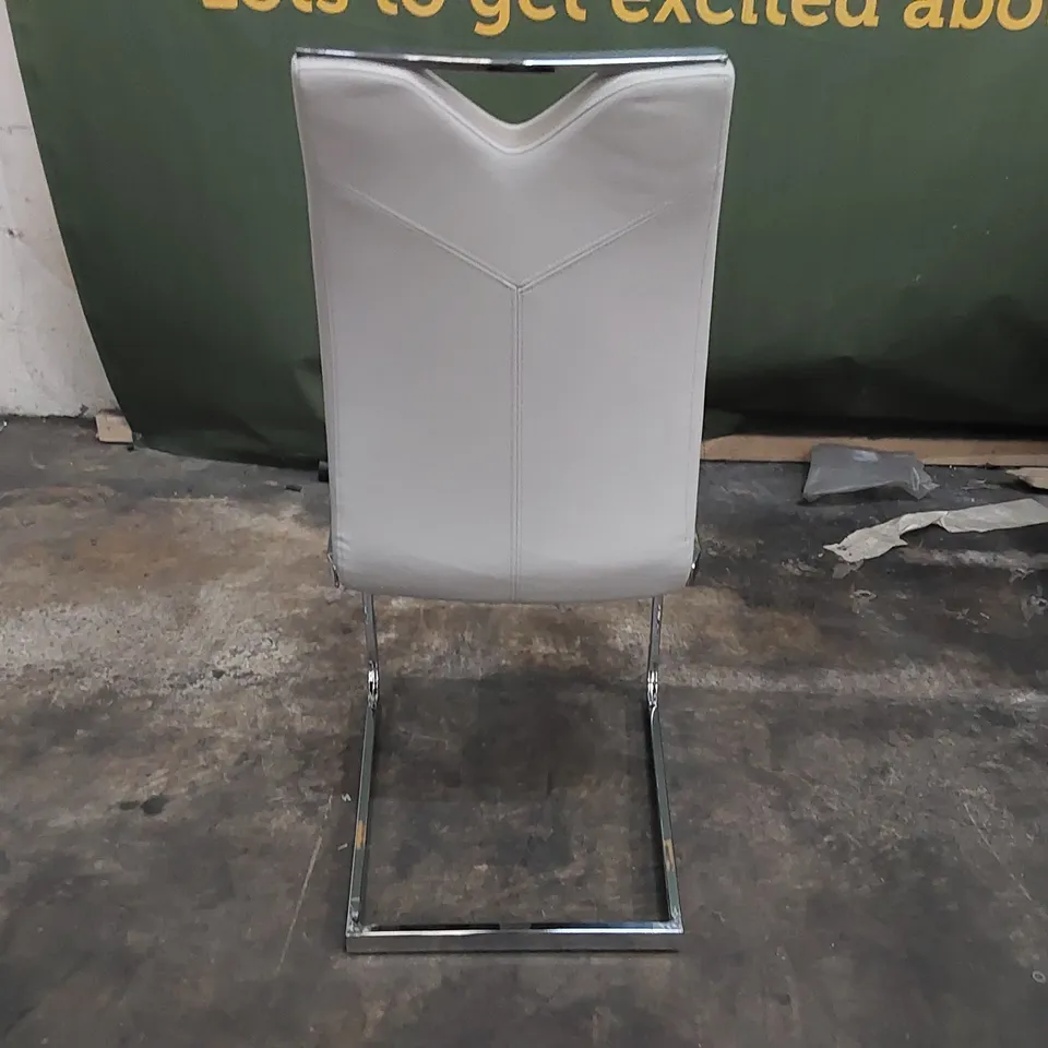 DESIGNER FAUX LEATHER GREY DINING CHAIR (1 ITEM)