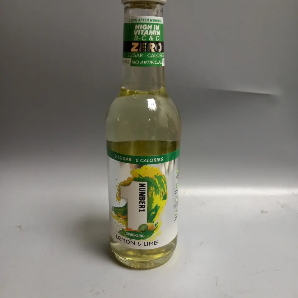 BOXED LOT OF APPROX. 17 BOTTLES OF NUMBER ONE SPARKLING WATER LEMON & LIME