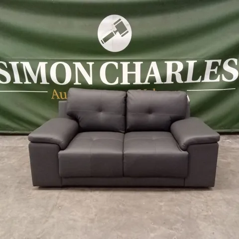 KANSAS 2 SEATER SOFA, GREY FAUX LEATHER