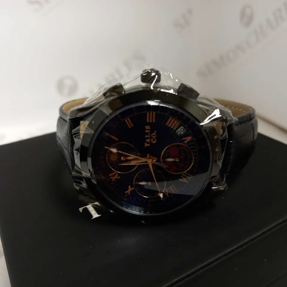 TALIS CO TRIPLE DIAL LEATHER STRAP WATCH RRP £550
