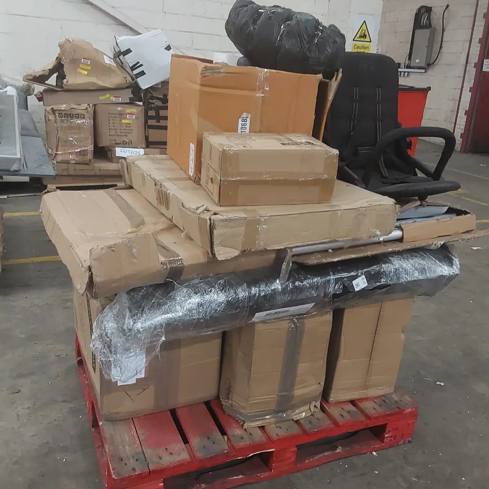 PALLET CONTAINING A LARGE QUANTITY OF ASSORTED FURNITURE PARTS AND OTHER ITEMS