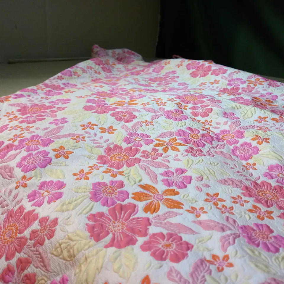 OASIS PINK FLORAL JAQURD MIDI DRESS - SIZE 10