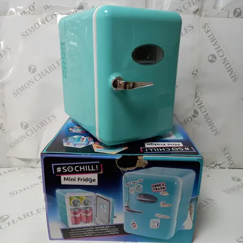 BOXED SO CHILL MINI FRIDGE IN TEAL