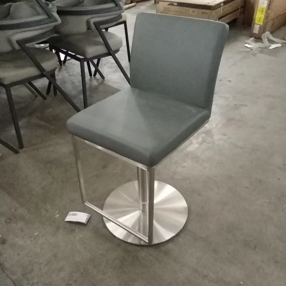 CADIZ GREY FAUX LEATHER BAR STOOL